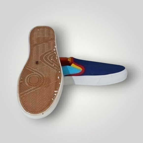 Aldi Gear Multicolor Canvas Slip-On Shoe Flats Size 9 Aldi Logo Fall 2023 - Picture 5 of 5